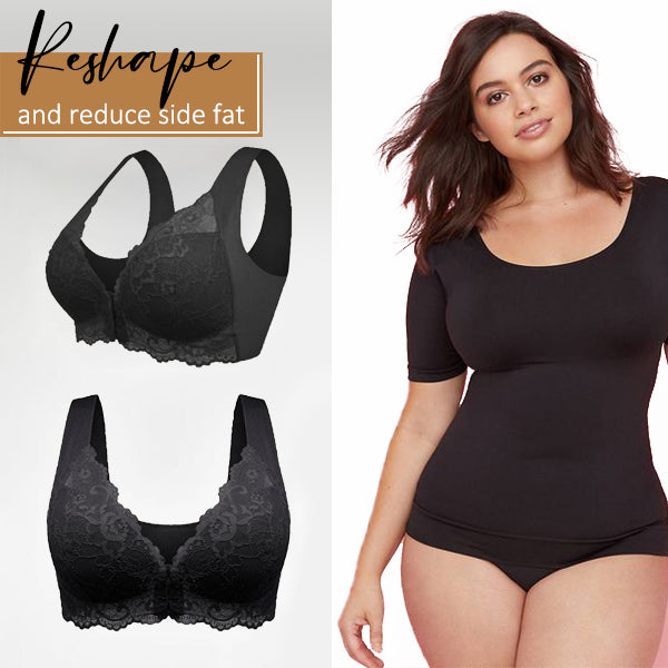 💝Mothers Day⏰Front Closure Invisible Lifting Wireless Bra - Plus Size Bra