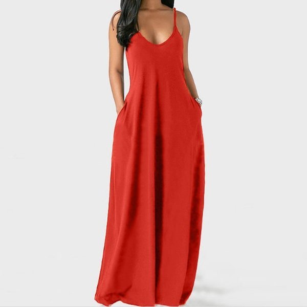 Solid Slant Pocket Dress