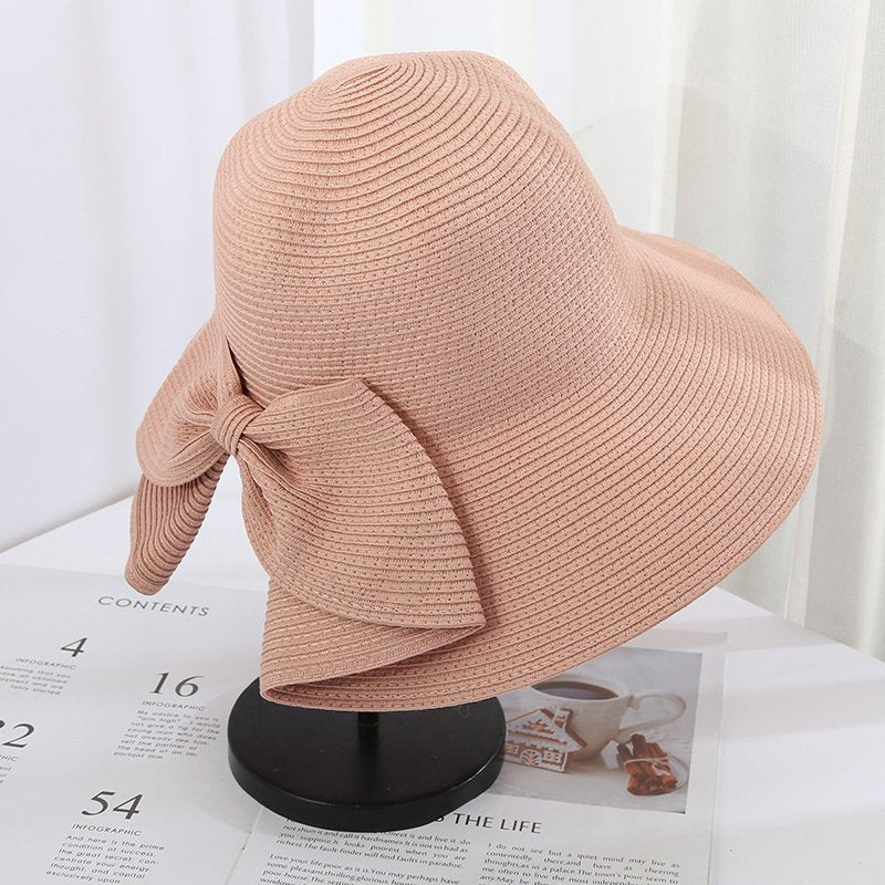 Handmade Foldable Bow Straw Hat