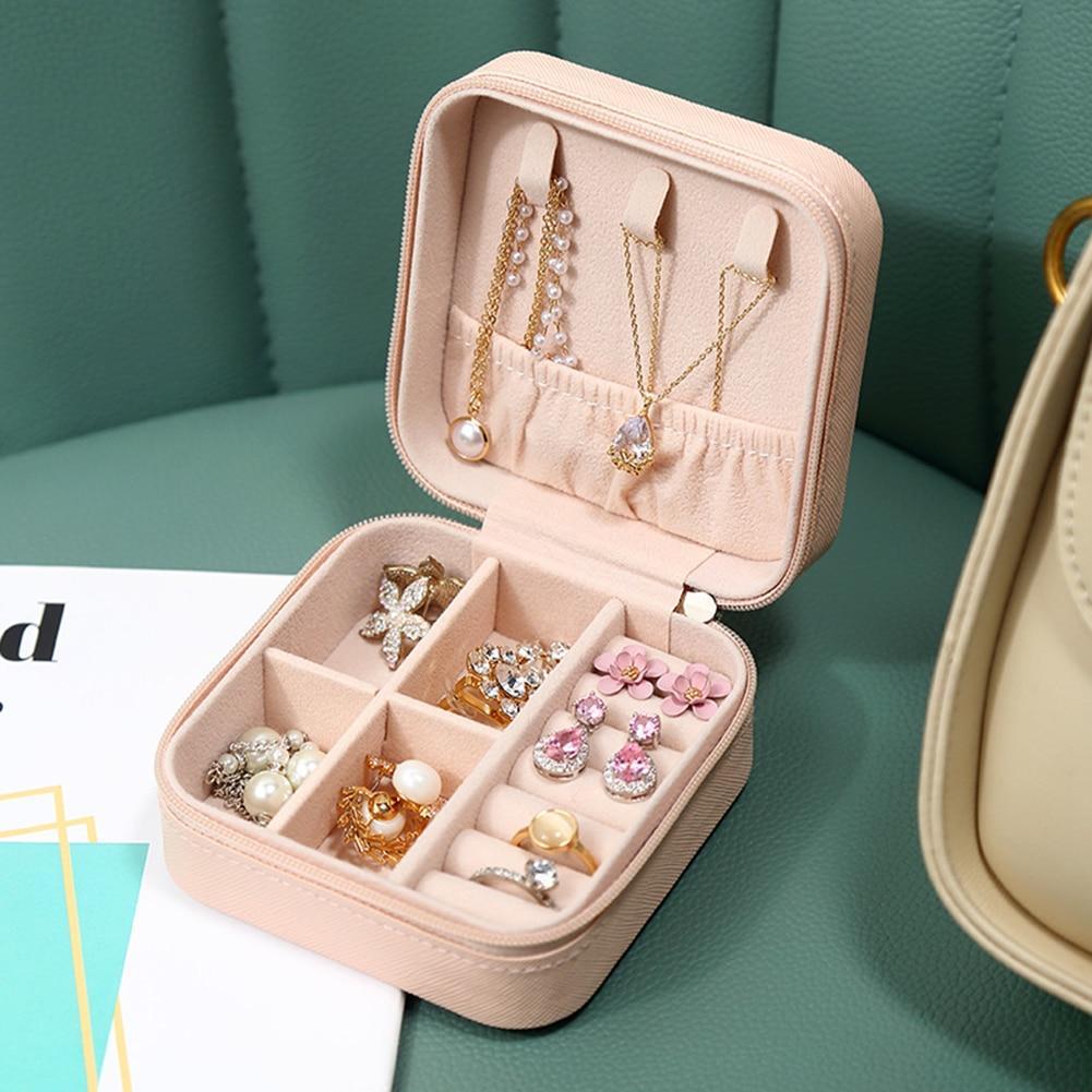 Small Portable Travel Jewelry Organizer Case