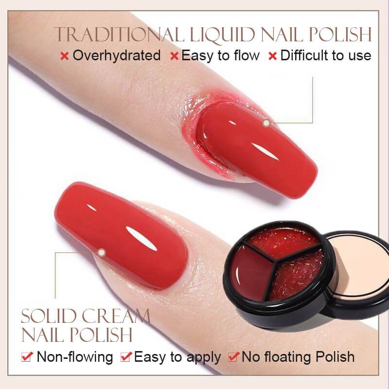 Solid Tri color Cream Nail Polish