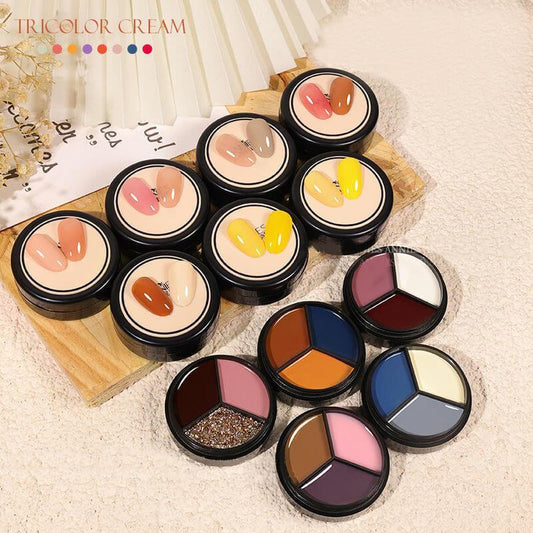 Solid Tri color Cream Nail Polish