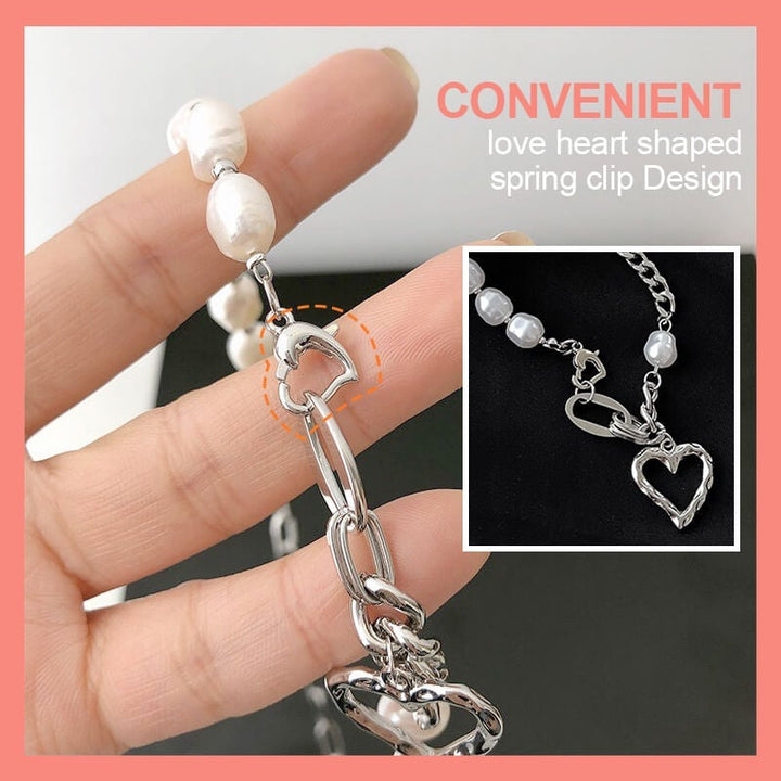 Vintage Baroque Pearl Heart Choker