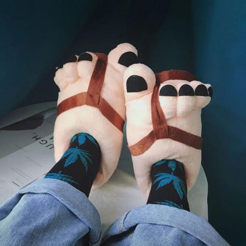 Indoor Funny Big Foot Cotton Shoes