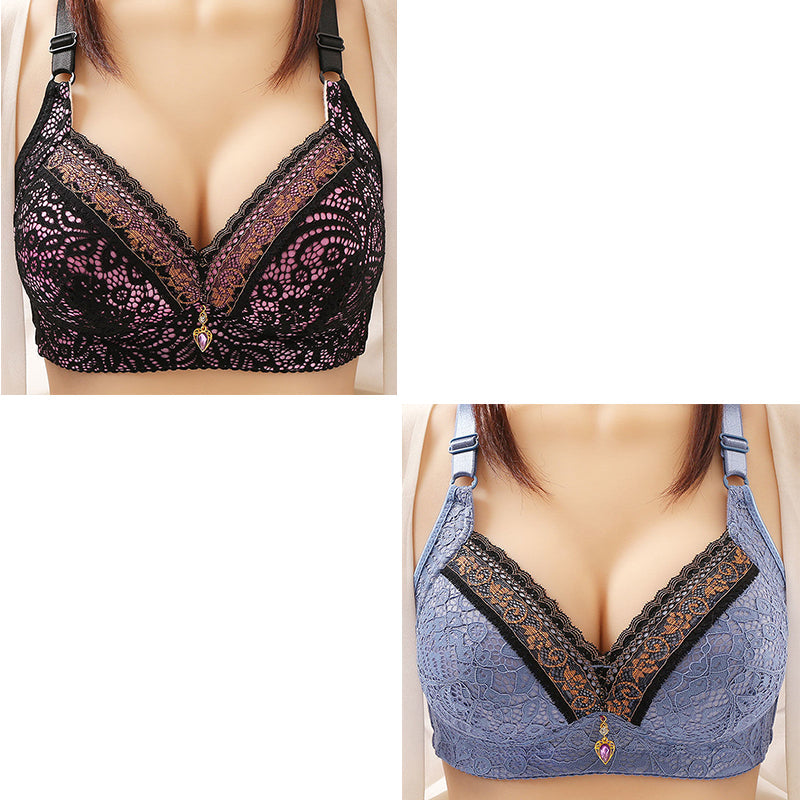 Womens sexy push up anti sagging no steel ring thin bra