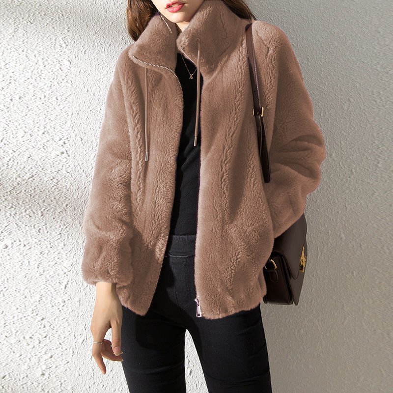 2022 Padded Coat Stand collar Double faced Fleece Jacket