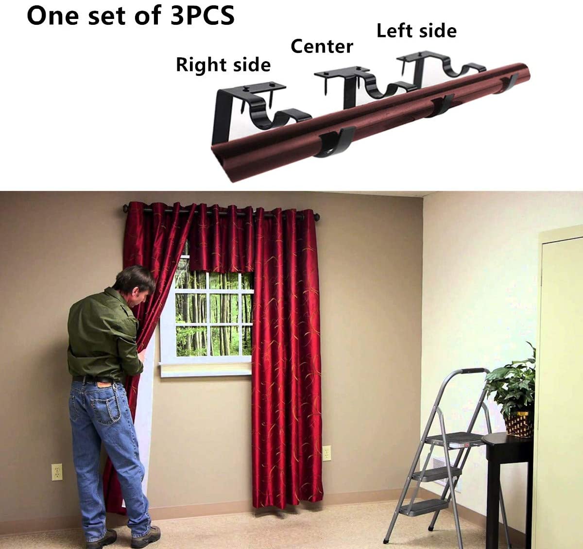 No Drill Curtain Rod Brackets Holders