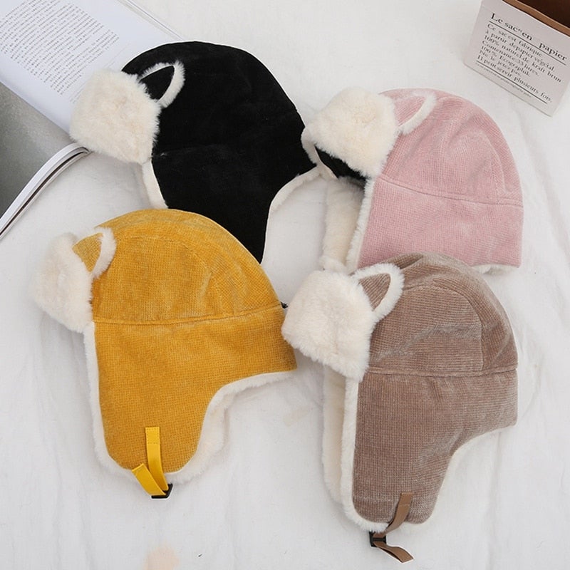 Cat Earmuffs Winter Cap