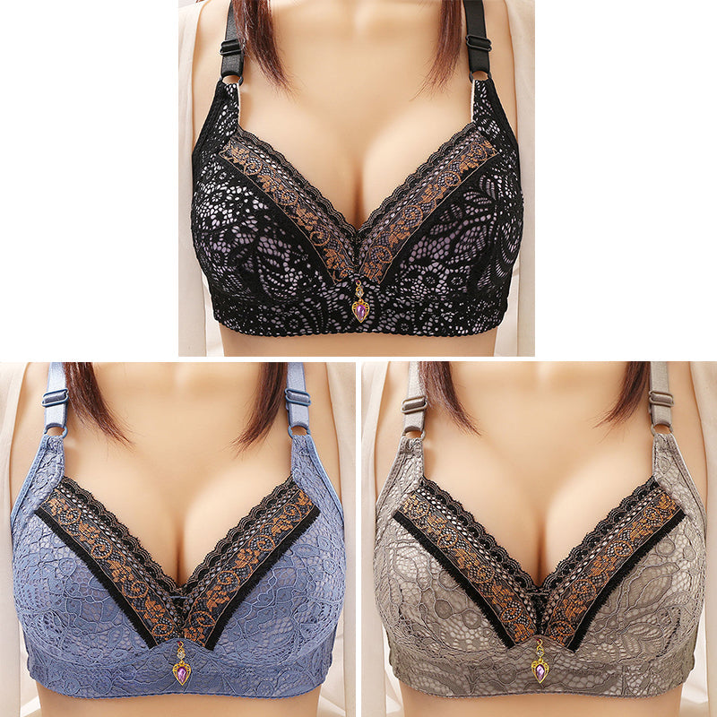 Womens sexy push up anti sagging no steel ring thin bra
