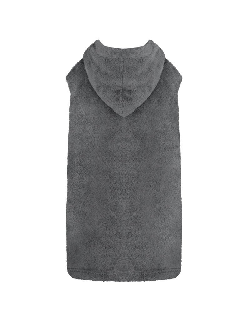 Hooded plush vest jacket