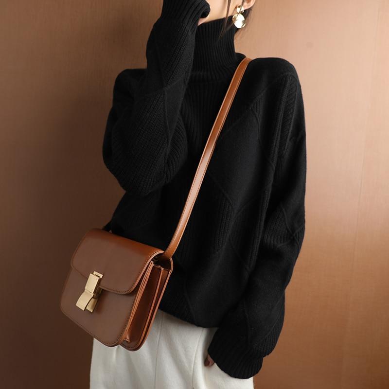 Women Oversize Cashmere Womens Turtleneck