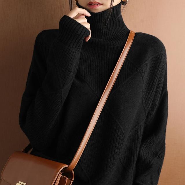 Women Oversize Cashmere Womens Turtleneck
